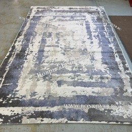 Ковер в гостиную дизайн 08 Синий с Серым