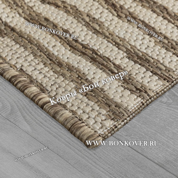 Безворсовый ковер дизайн 128 бежево-коричневый