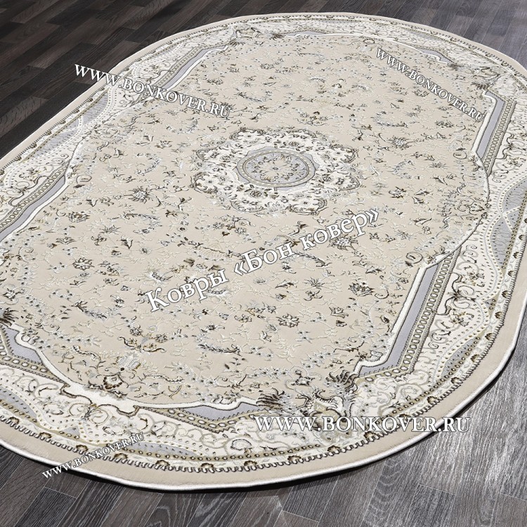Турецкий Ковер Для гостиной New 2 дизайн 88 Бежевый Овал