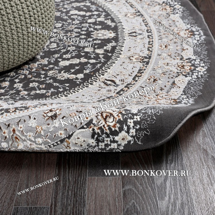 Ковер Для гостиной дизайн 68 Турция Серый Круг
