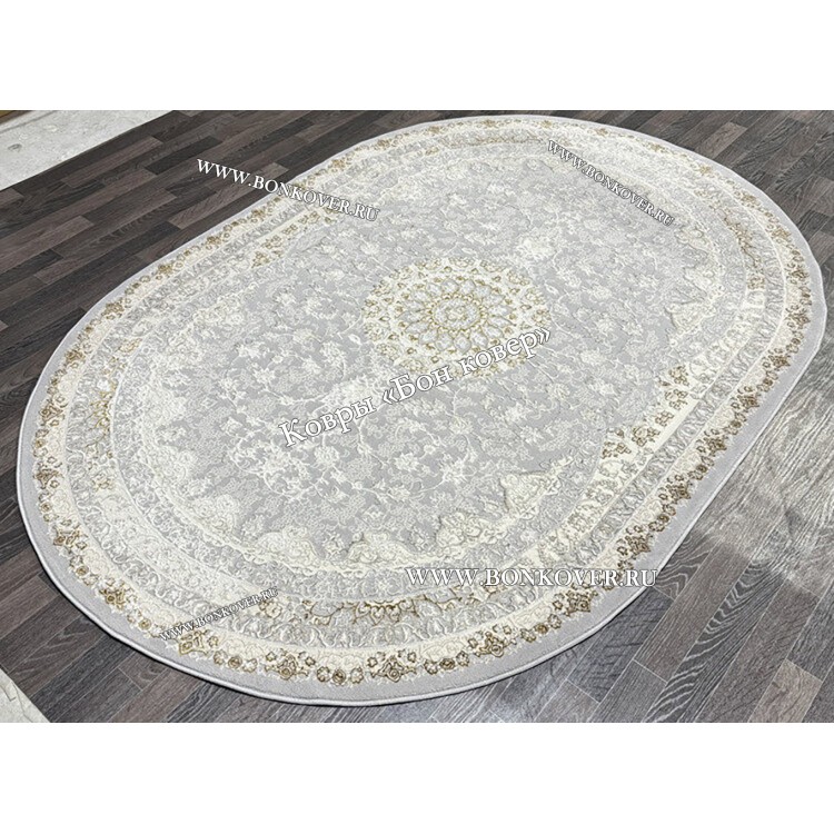 Турецкий Овальный Ковер Для Гостиной Арт 130 Серый
