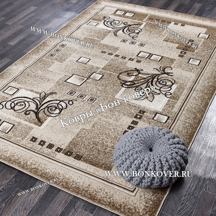 Ковер Для Комнаты Дизайн 30548 Бежево-Коричневый