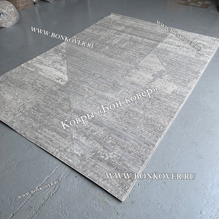 Современный Ковер Дизайн 066 Светло-серый с Белым