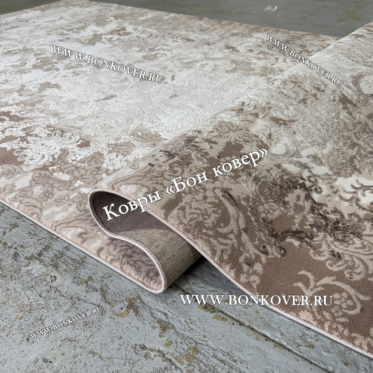 Турецкий Ковер Для Гостиной Дизайн 05 Бежево-Коричневый Прямоугольный