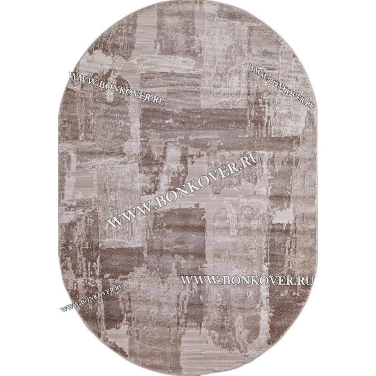 Турецкий Ковер Для Гостиной Дизайн 06 Бежево-Коричневый Овальный