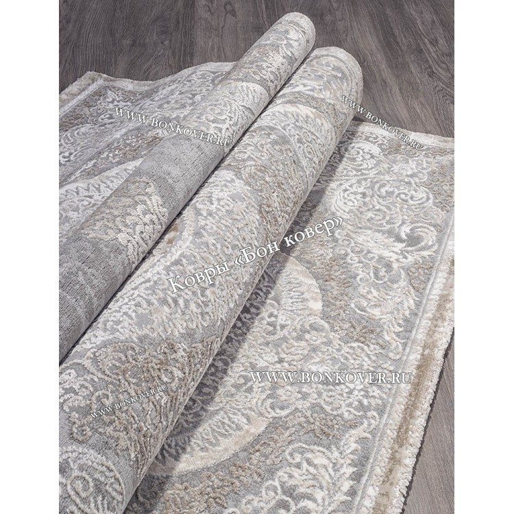 Классический ковер дизайн 85 Серый с коричневым