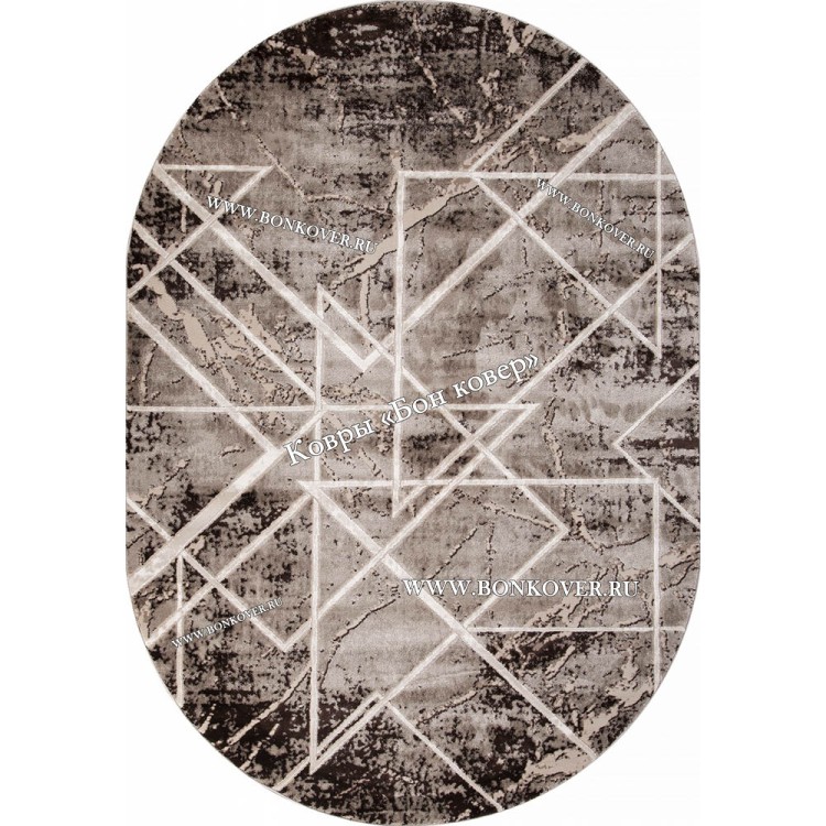Абстрактный ковер дизайн 90 Коричневый Овал